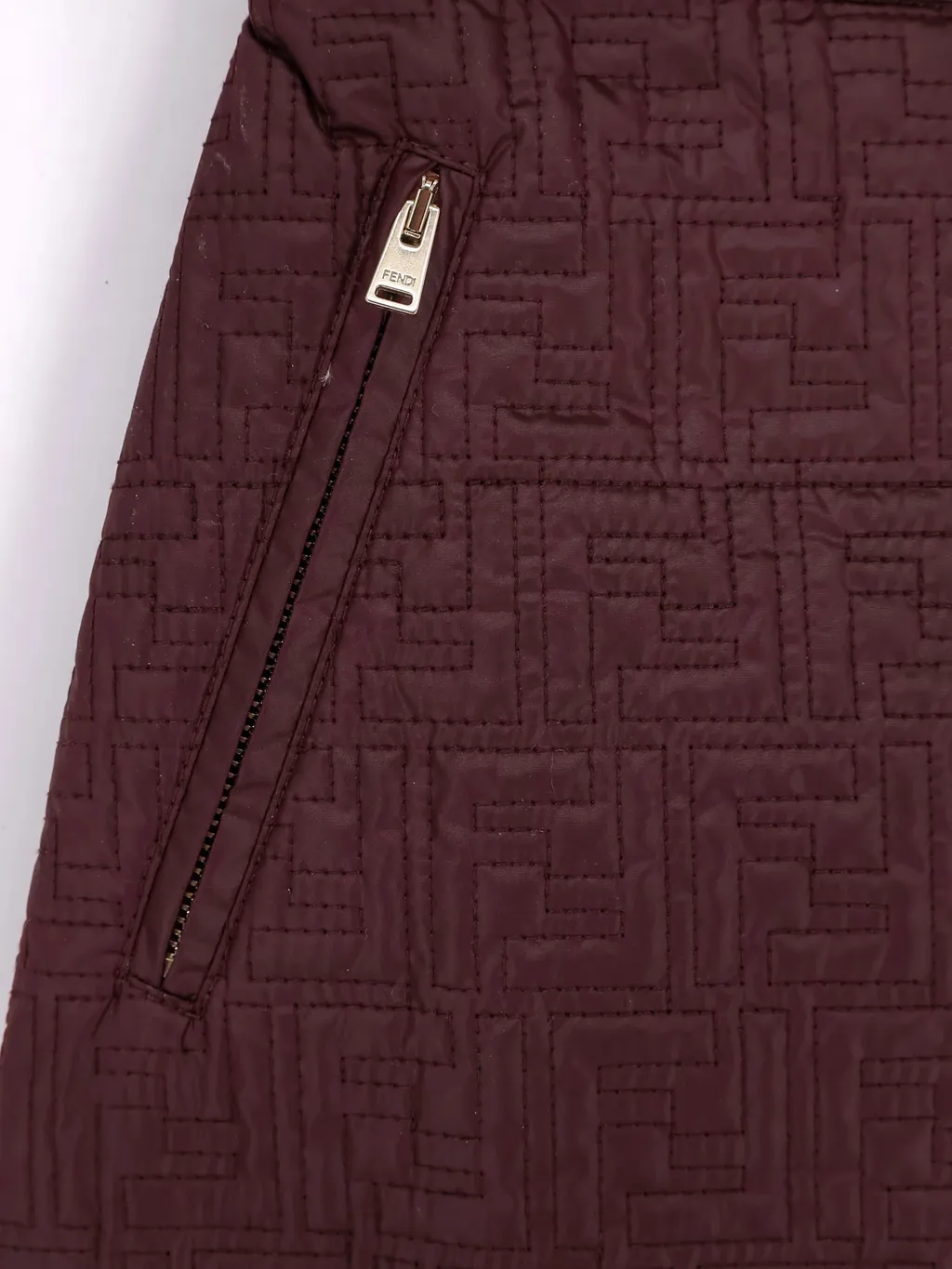 Fendi Ff Quilted Front-Slit Mini Skirt