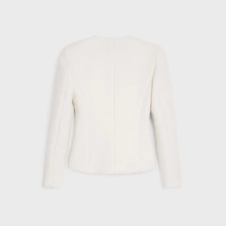 Jacket In Cashmere And Wool Natté