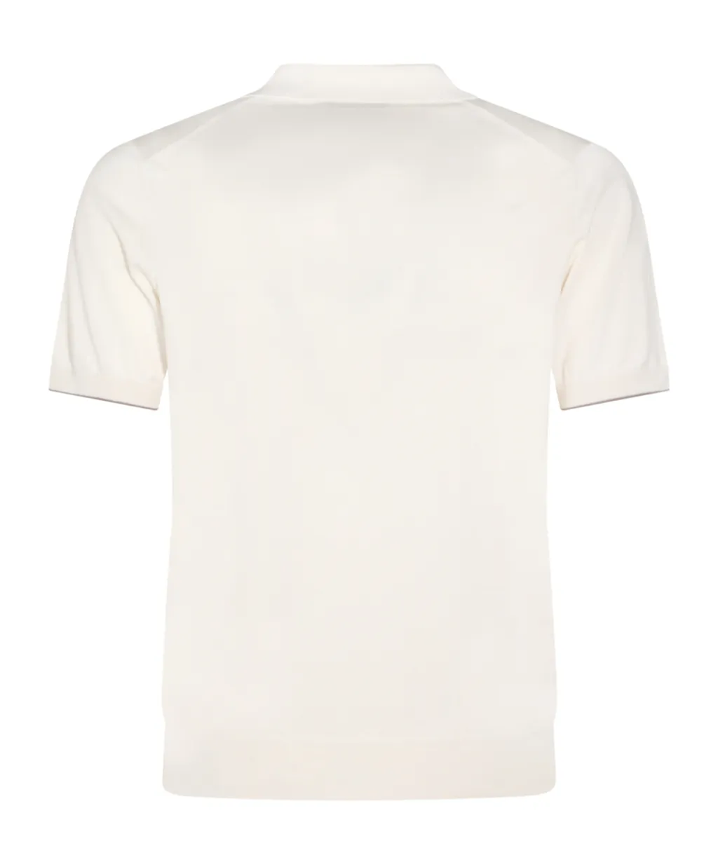 Brunello Cucinelli Short Sleeved Ribbed Polo Shirt