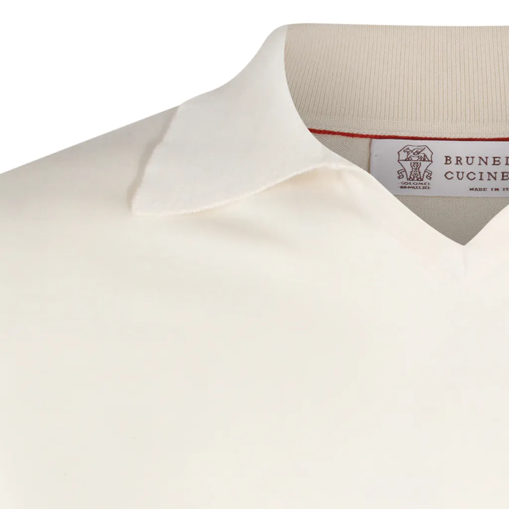 Brunello Cucinelli Short Sleeved Ribbed Polo Shirt