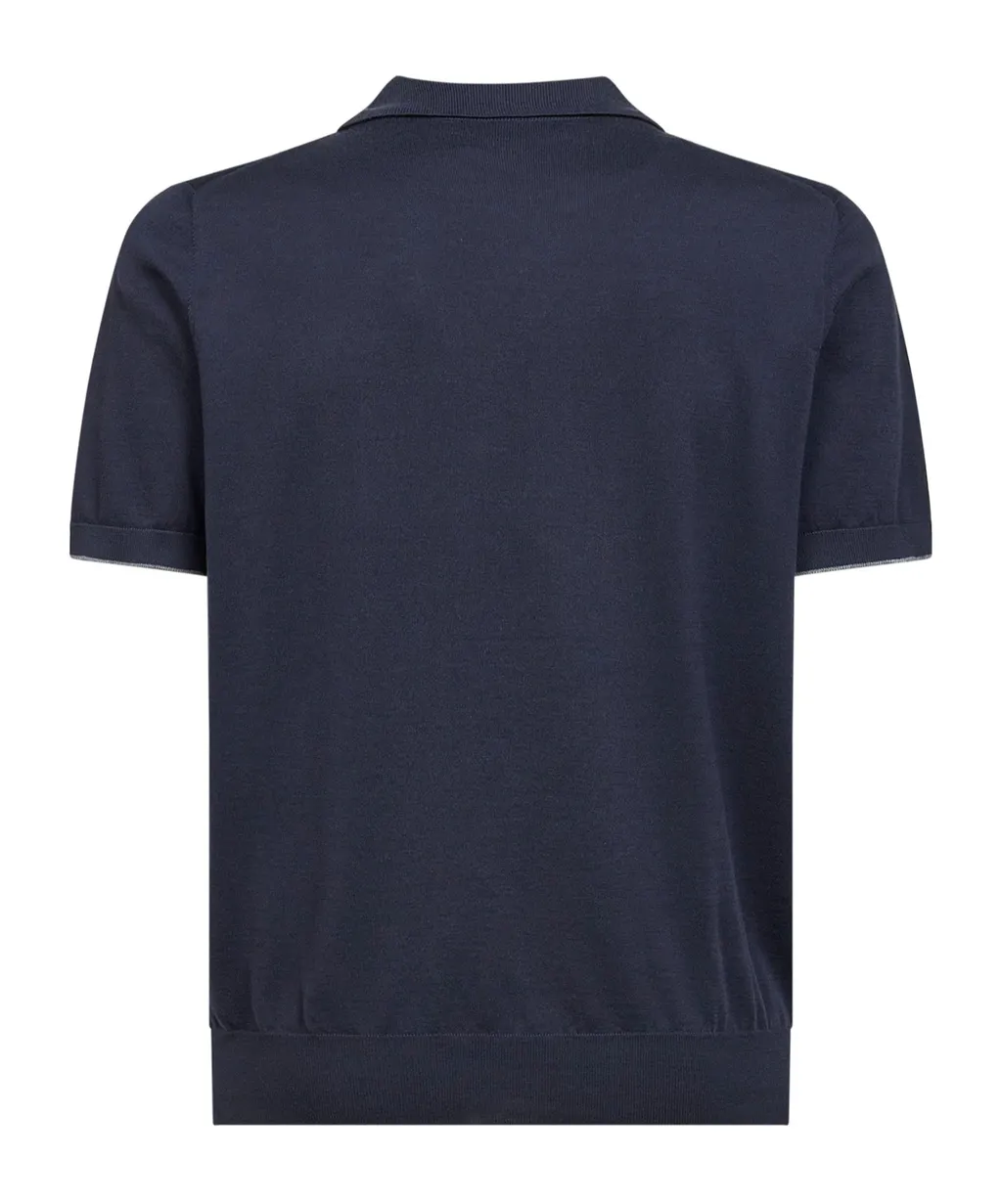 Brunello Cucinelli Short Sleeved Ribbed Polo Shirt