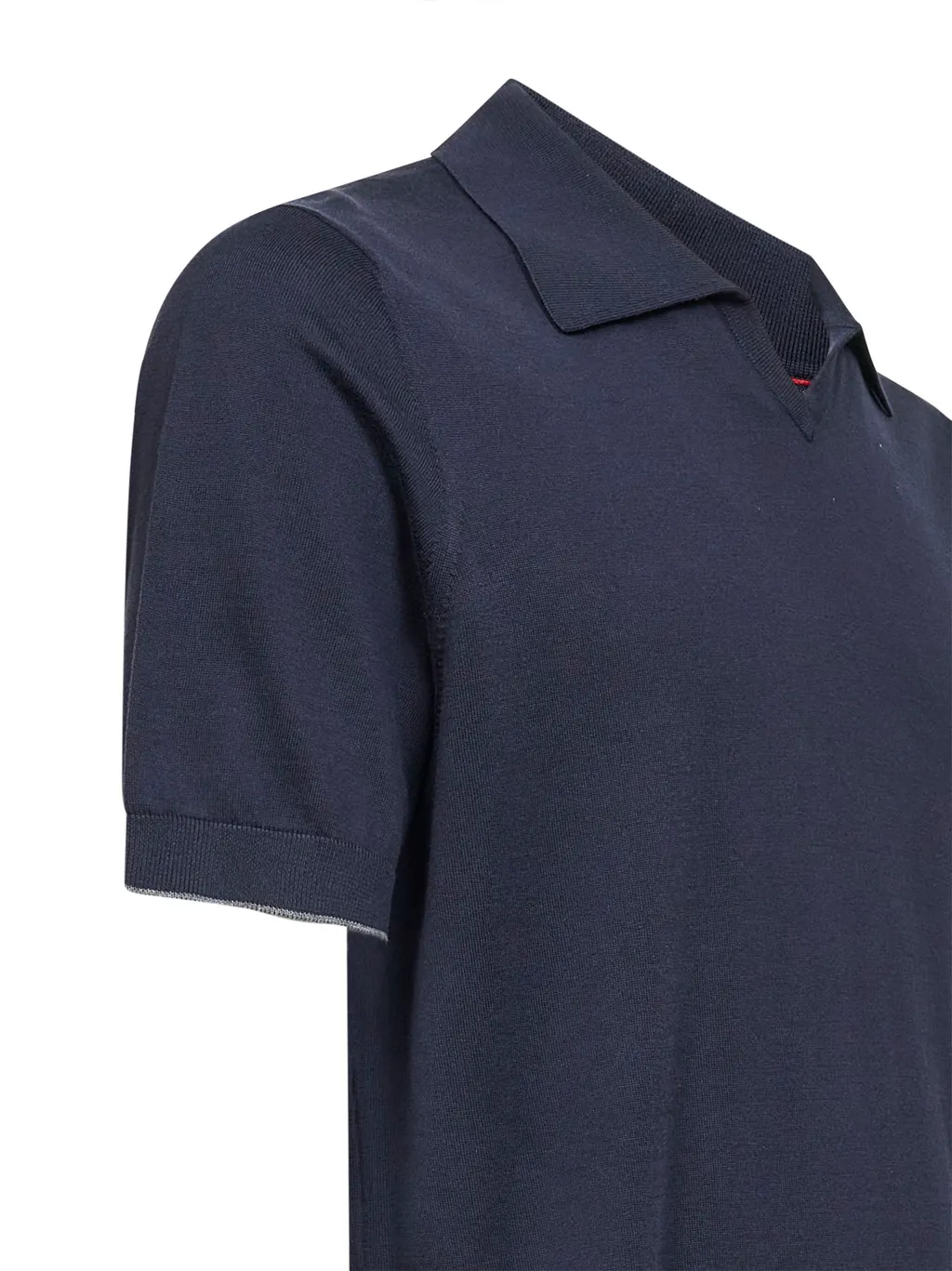 Brunello Cucinelli Short Sleeved Ribbed Polo Shirt