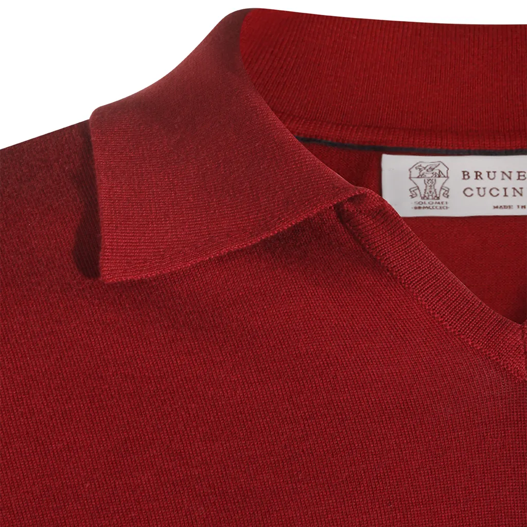 Brunello Cucinelli Short Sleeved Ribbed Polo Shirt