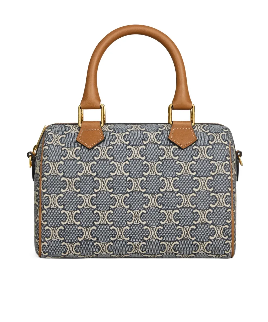 Small Boston In Triomphe Jacquard And Calfskin