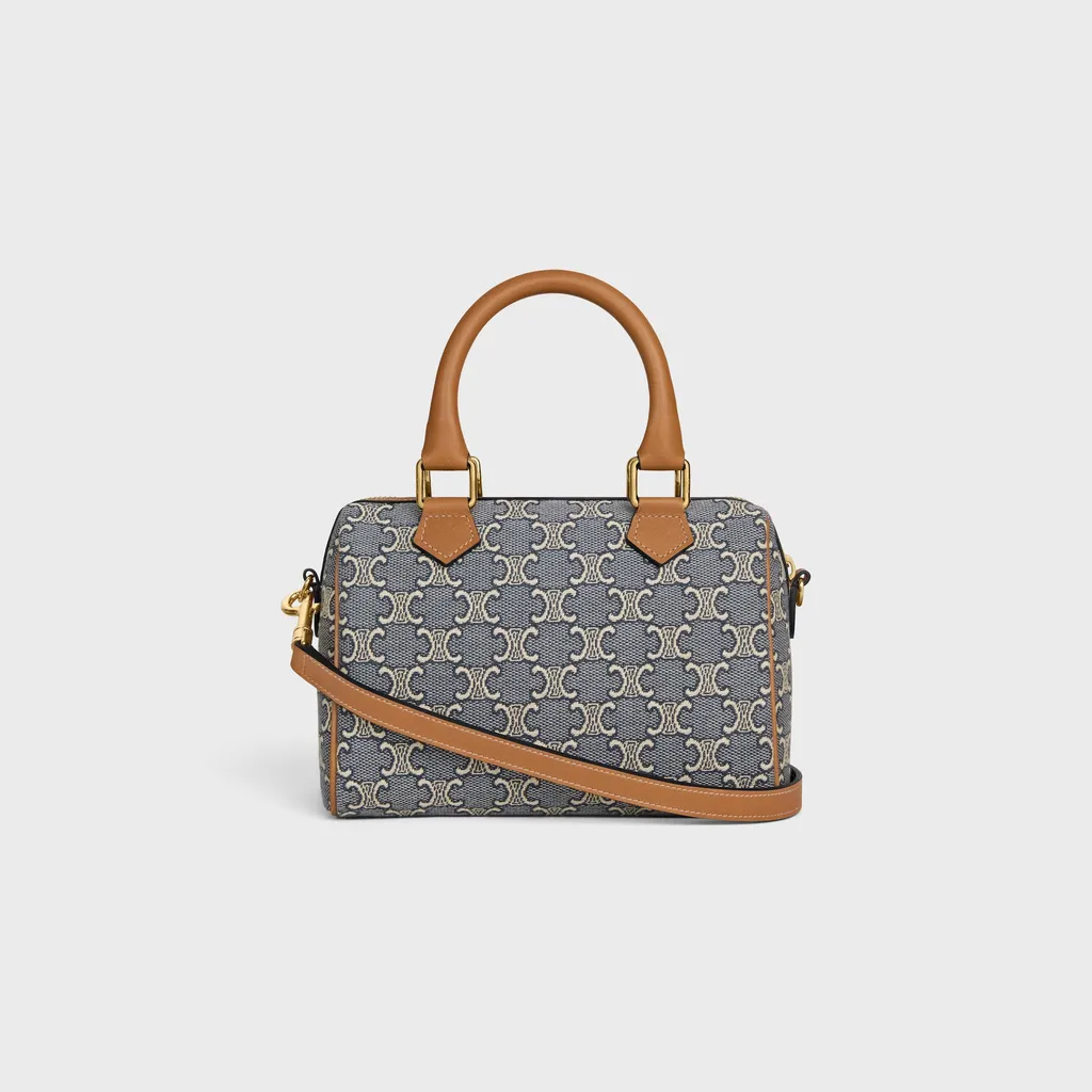 Small Boston In Triomphe Jacquard And Calfskin