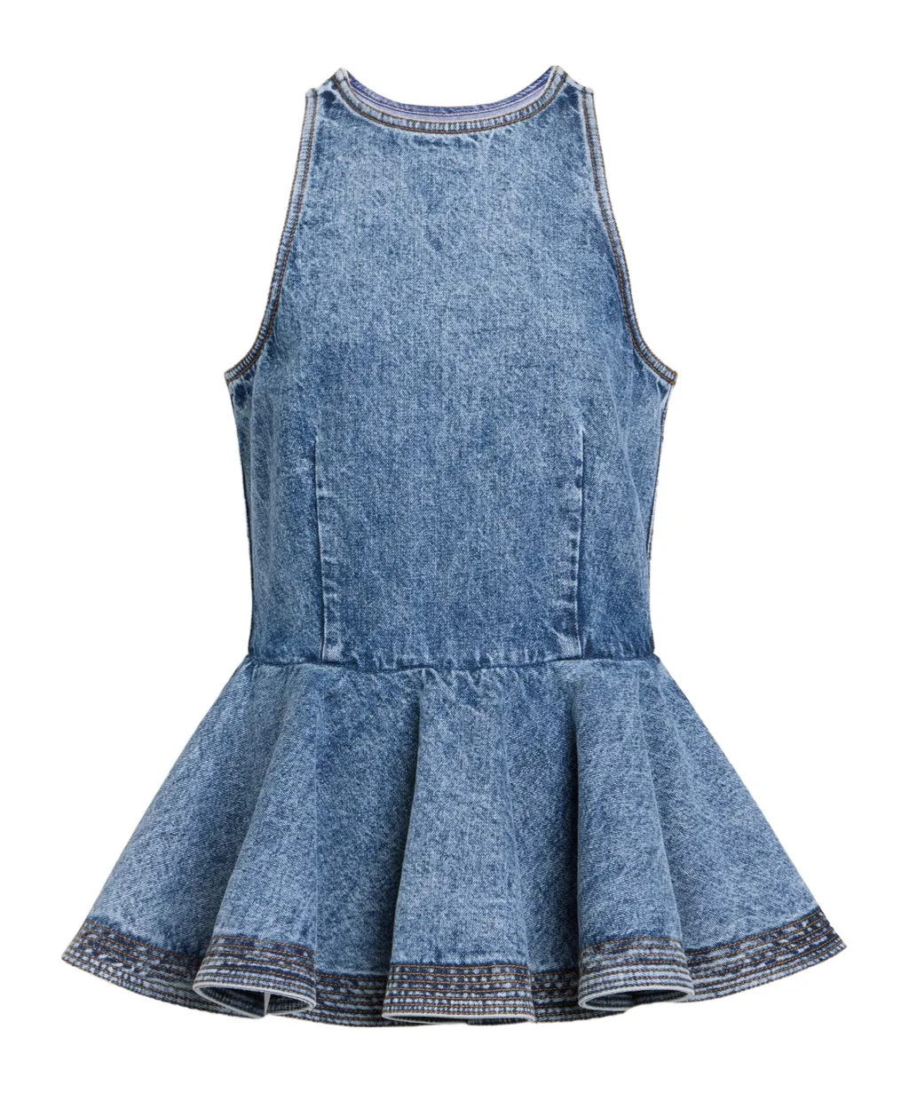Peplum Denim Top