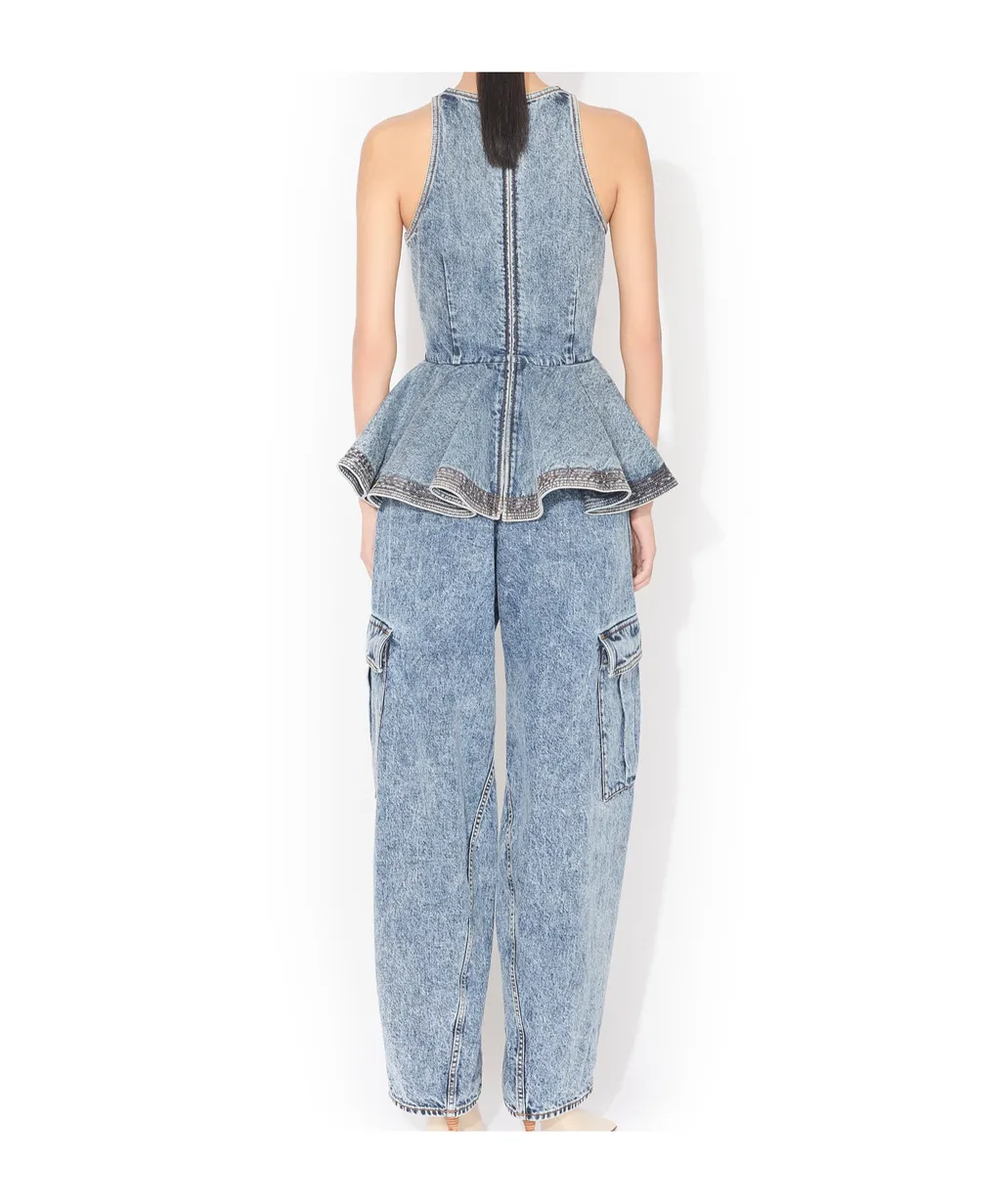 Peplum Denim Top