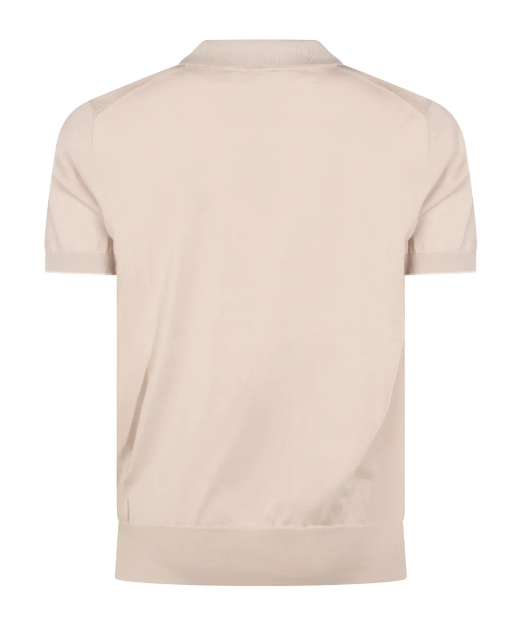 Brunello Cucinelli Short Sleeved Ribbed Polo Shirt