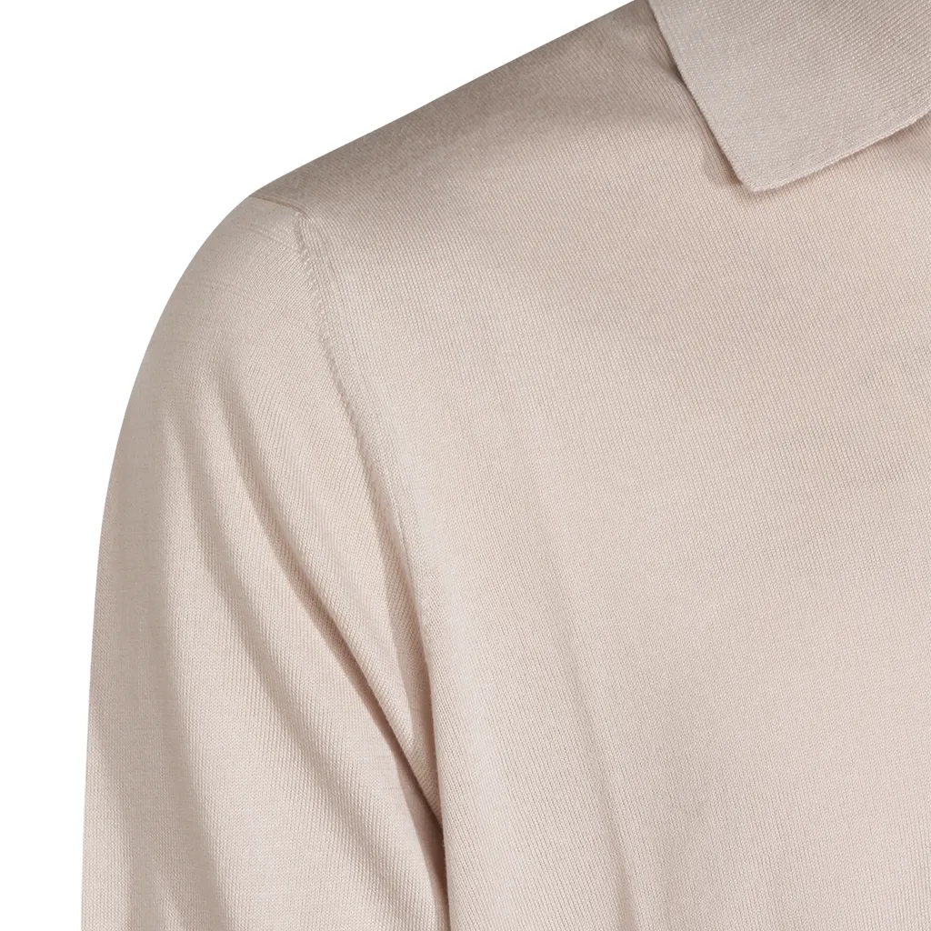 Brunello Cucinelli Short Sleeved Ribbed Polo Shirt