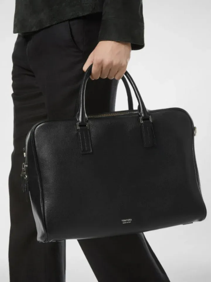 Tom Ford Logo Printed Zipped Briefcase