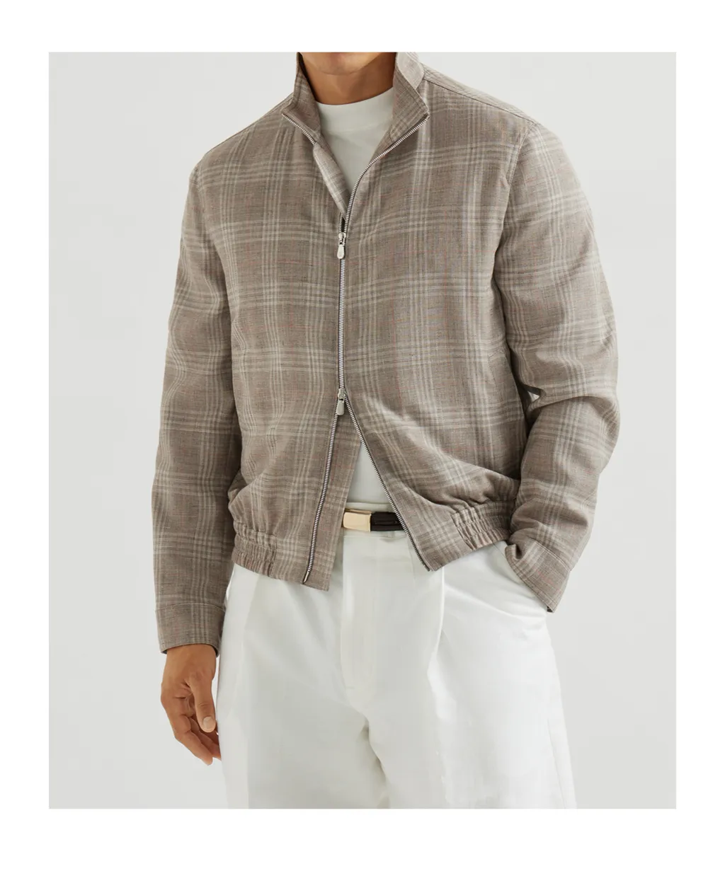 Tartan Stand Collar Jacket
