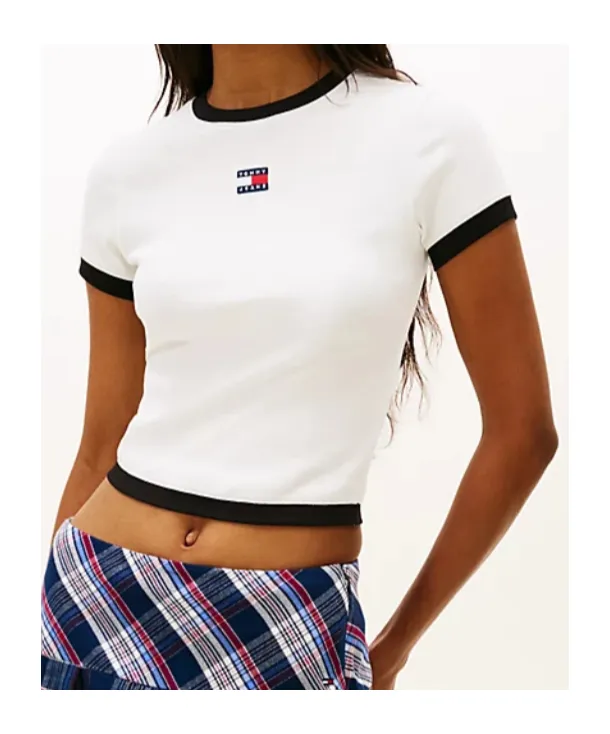 Tommy Badge Ribbed Slim T-Shirt