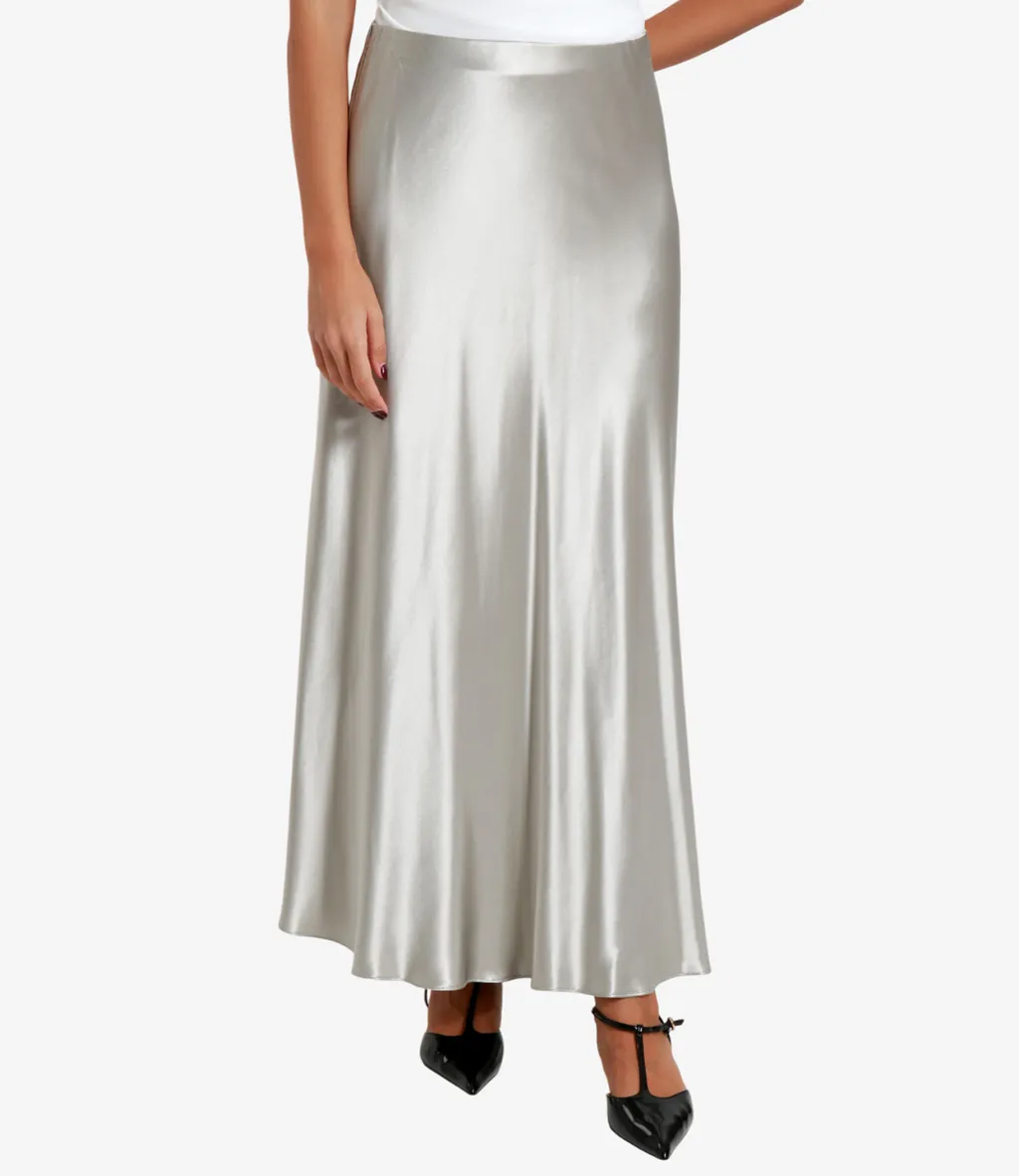 Solid Color Midi Skirt
