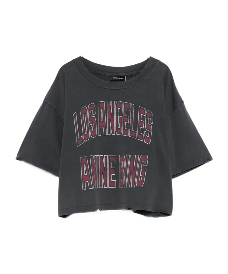 Anine Bing Johnny Logo Crewneck T-Shirt
