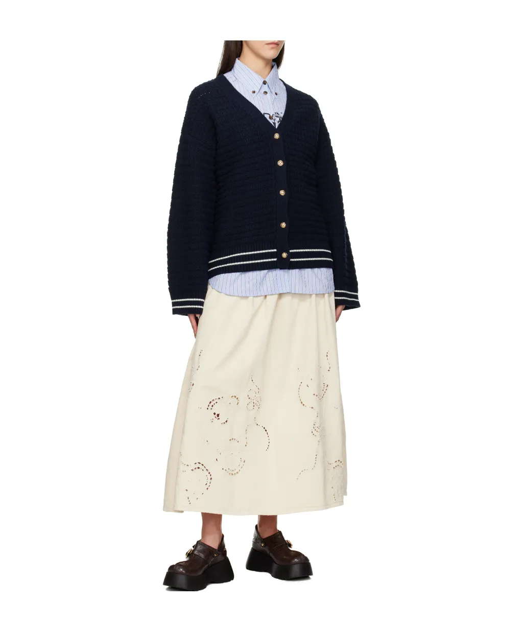 Embroidered Denim Skirt