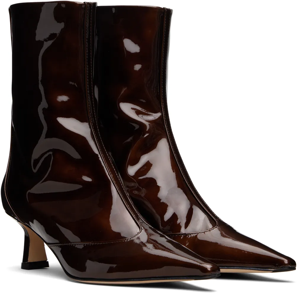 Sila Patent Leather Ankle Boots