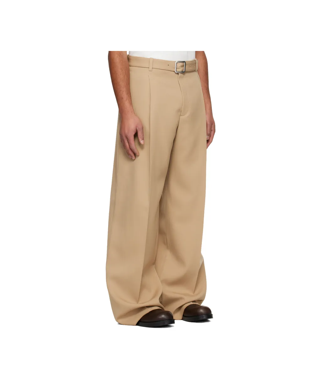 Wool Casual Pants With Belt Loops