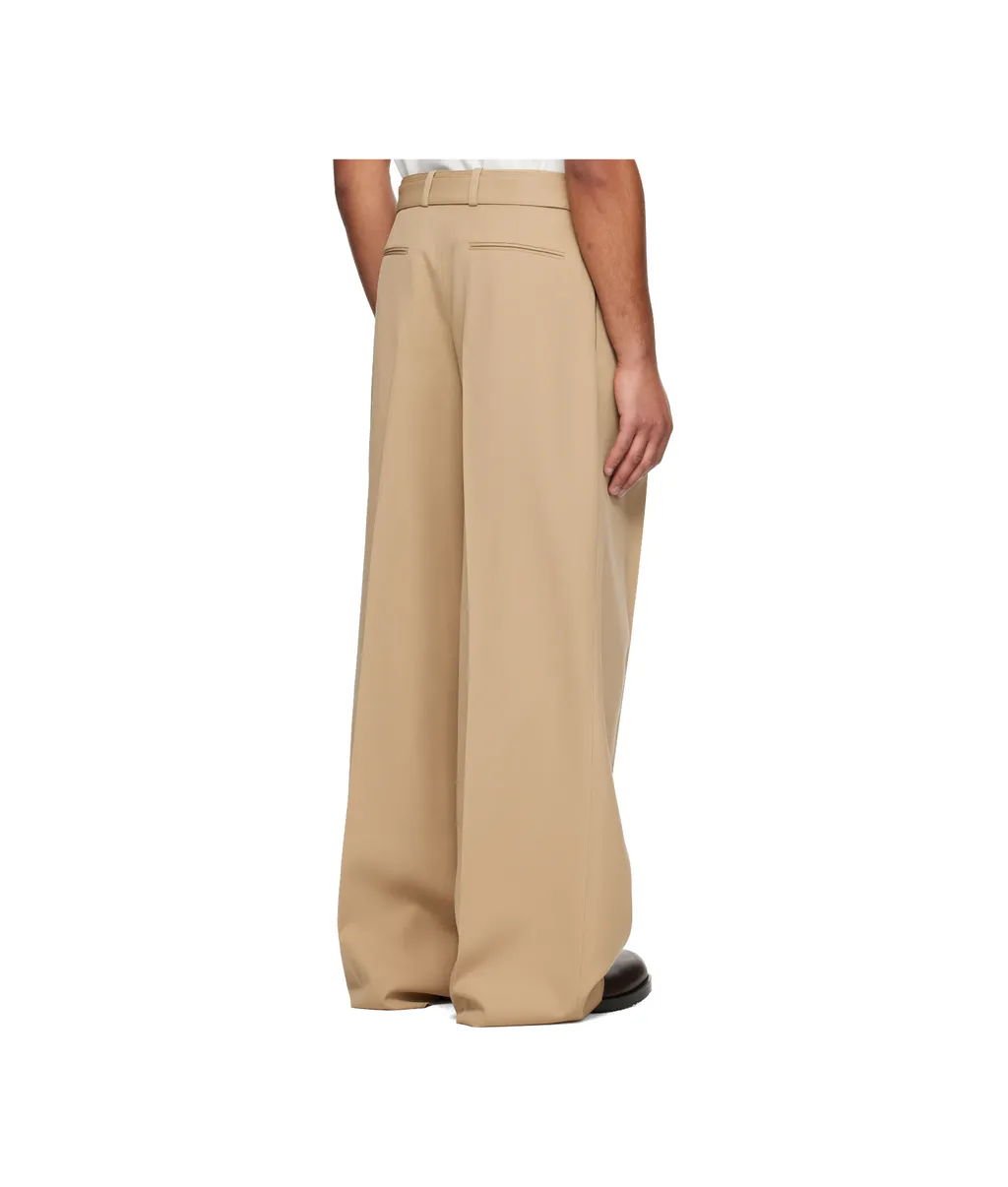 Wool Casual Pants With Belt Loops
