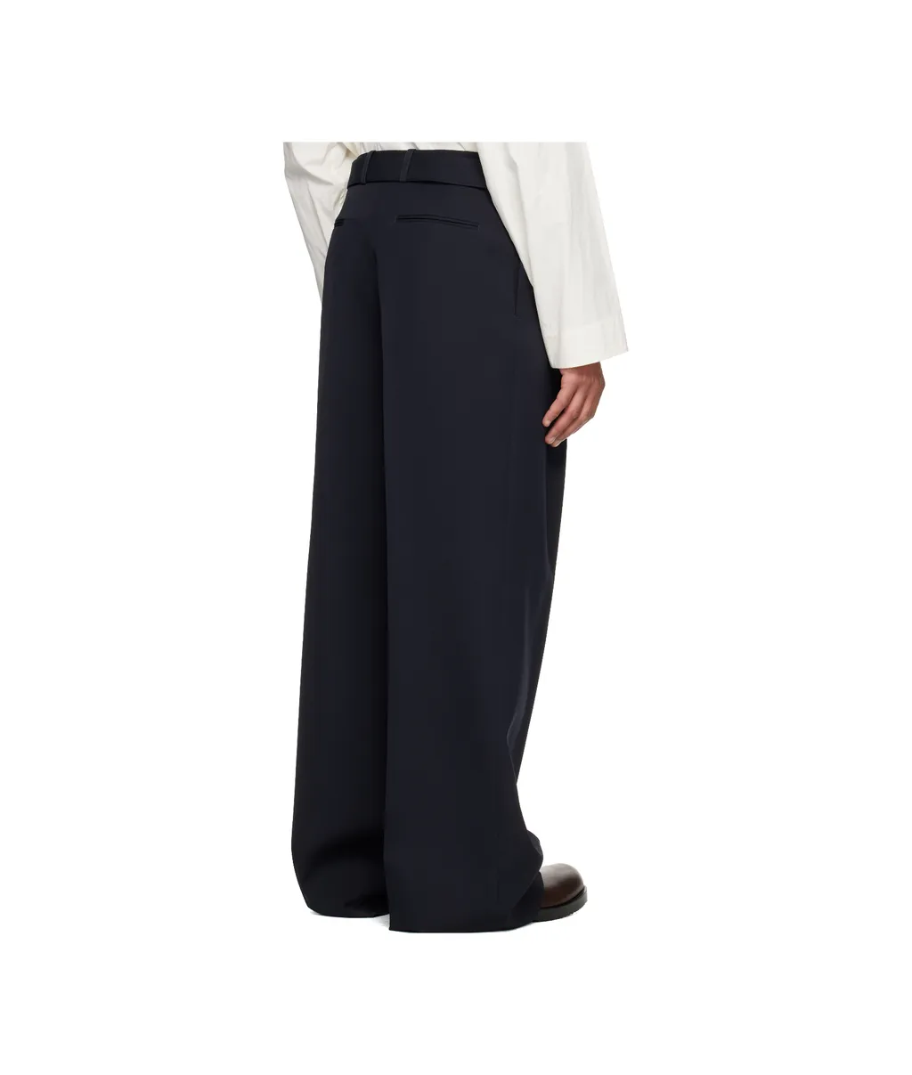 Wool Casual Pants With Belt Loops