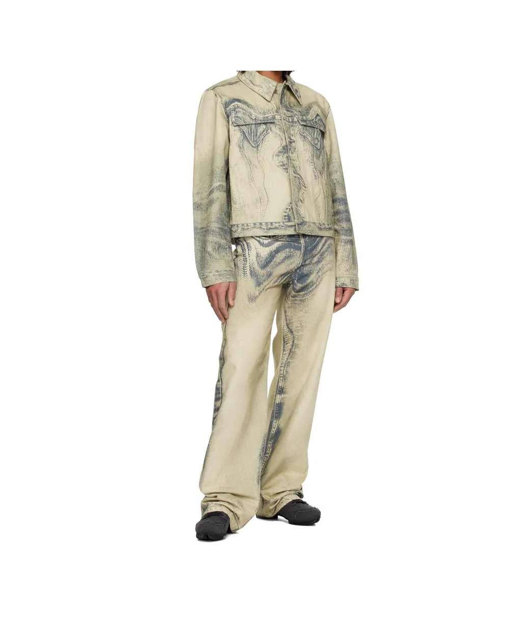 Distorted Print Jeans