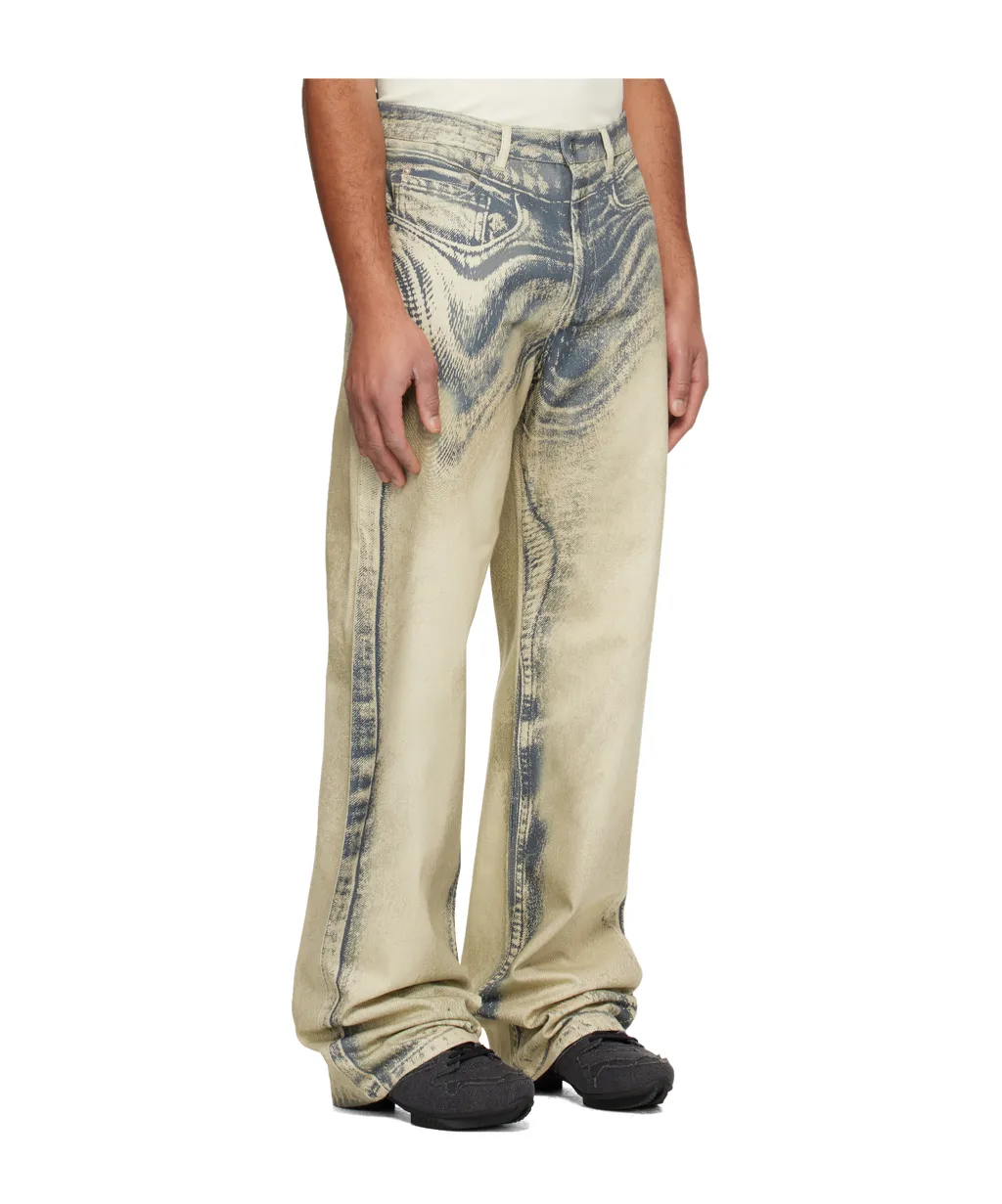 Distorted Print Jeans