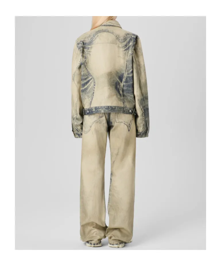 Distorted Print Jeans