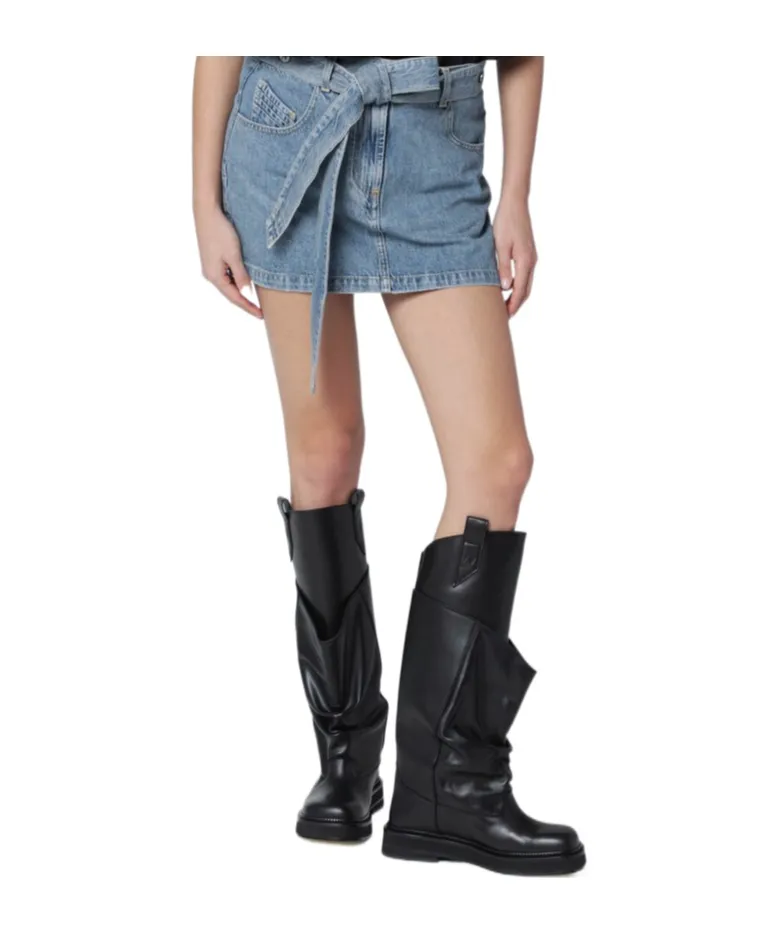 Attico Logo Stitch Mini Skirt