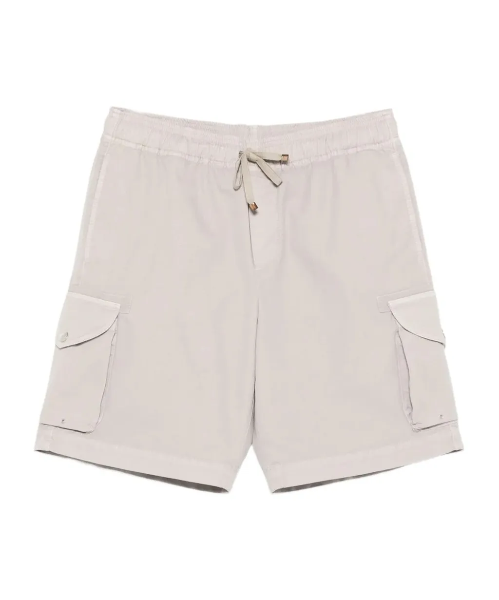 Drawstring-Fastening Cargo Shorts