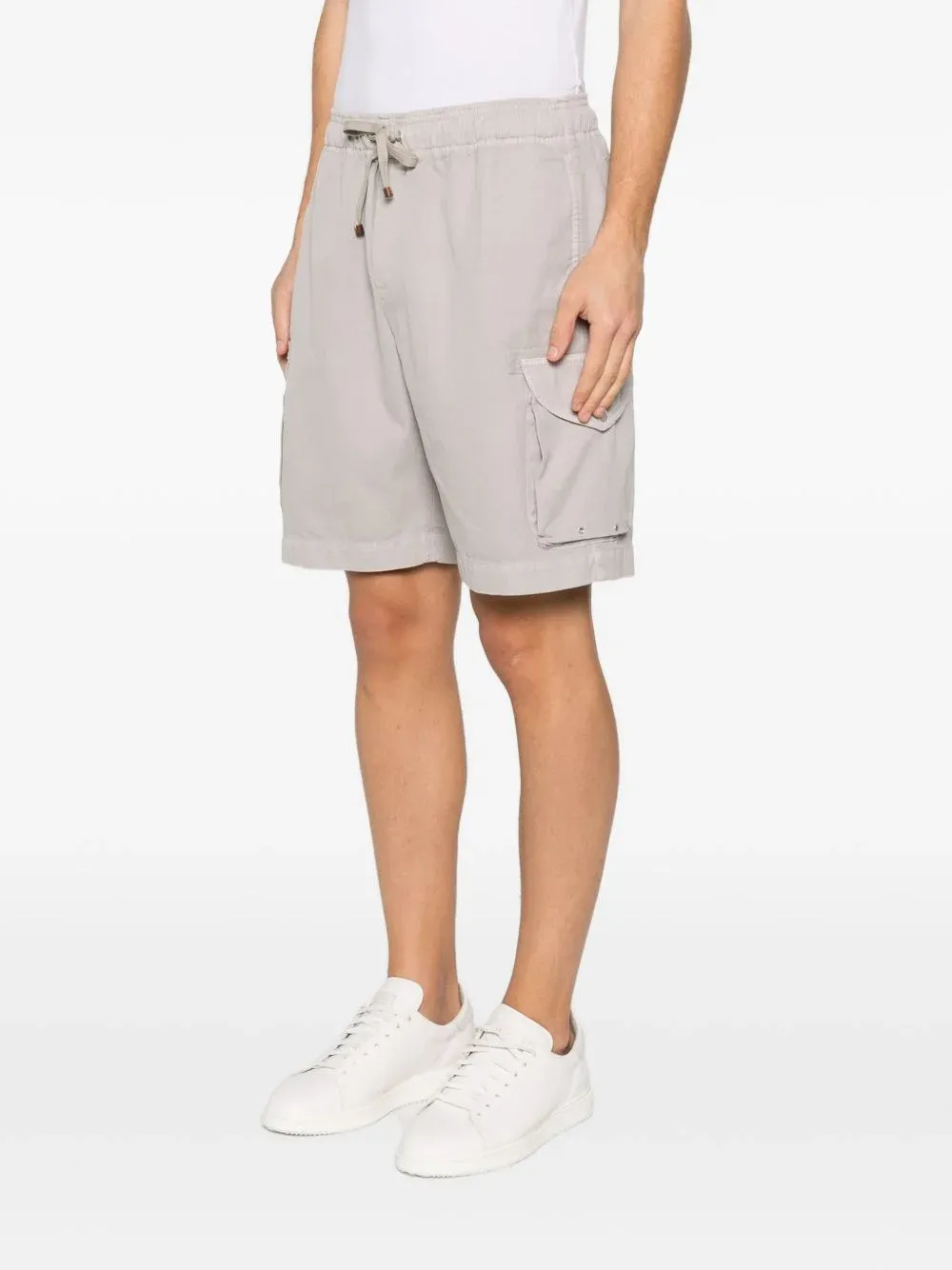 Drawstring-Fastening Cargo Shorts