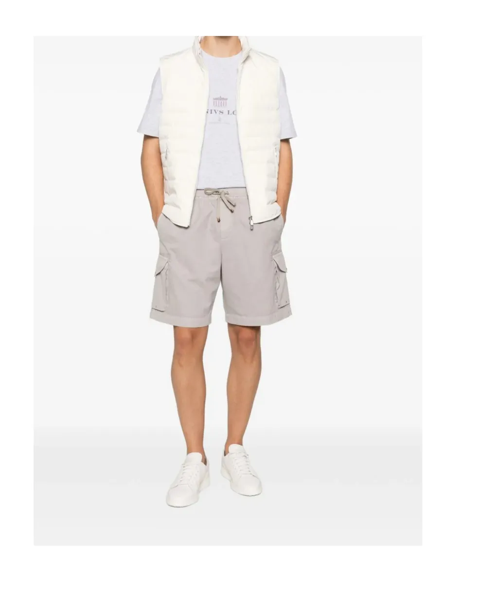Drawstring-Fastening Cargo Shorts
