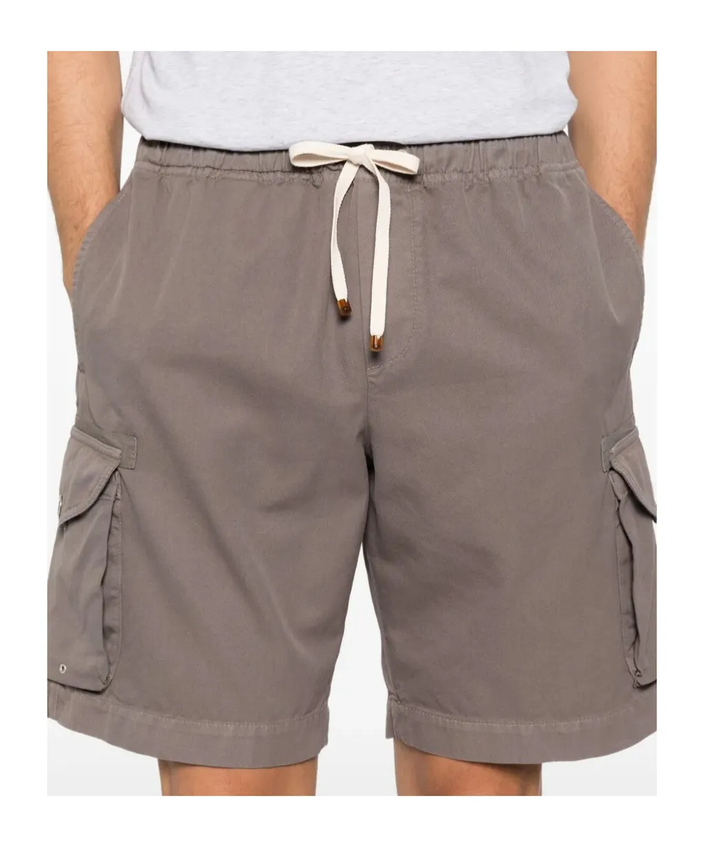 Drawstring-Fastening Cargo Shorts