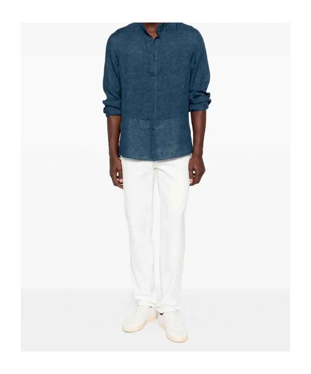 Band-Collar Shirt