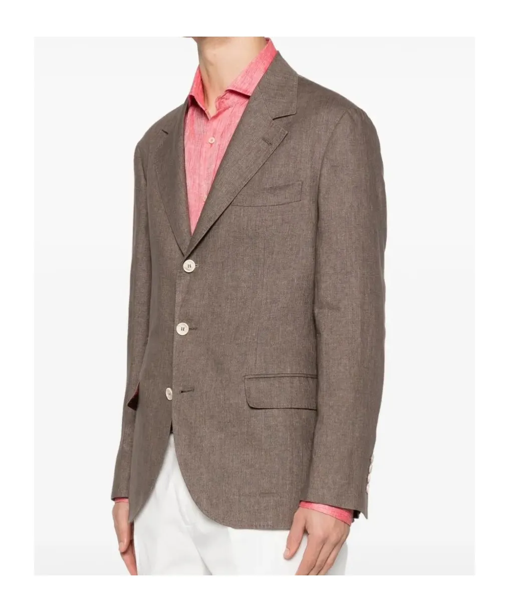 Button-Up Linen Blazer