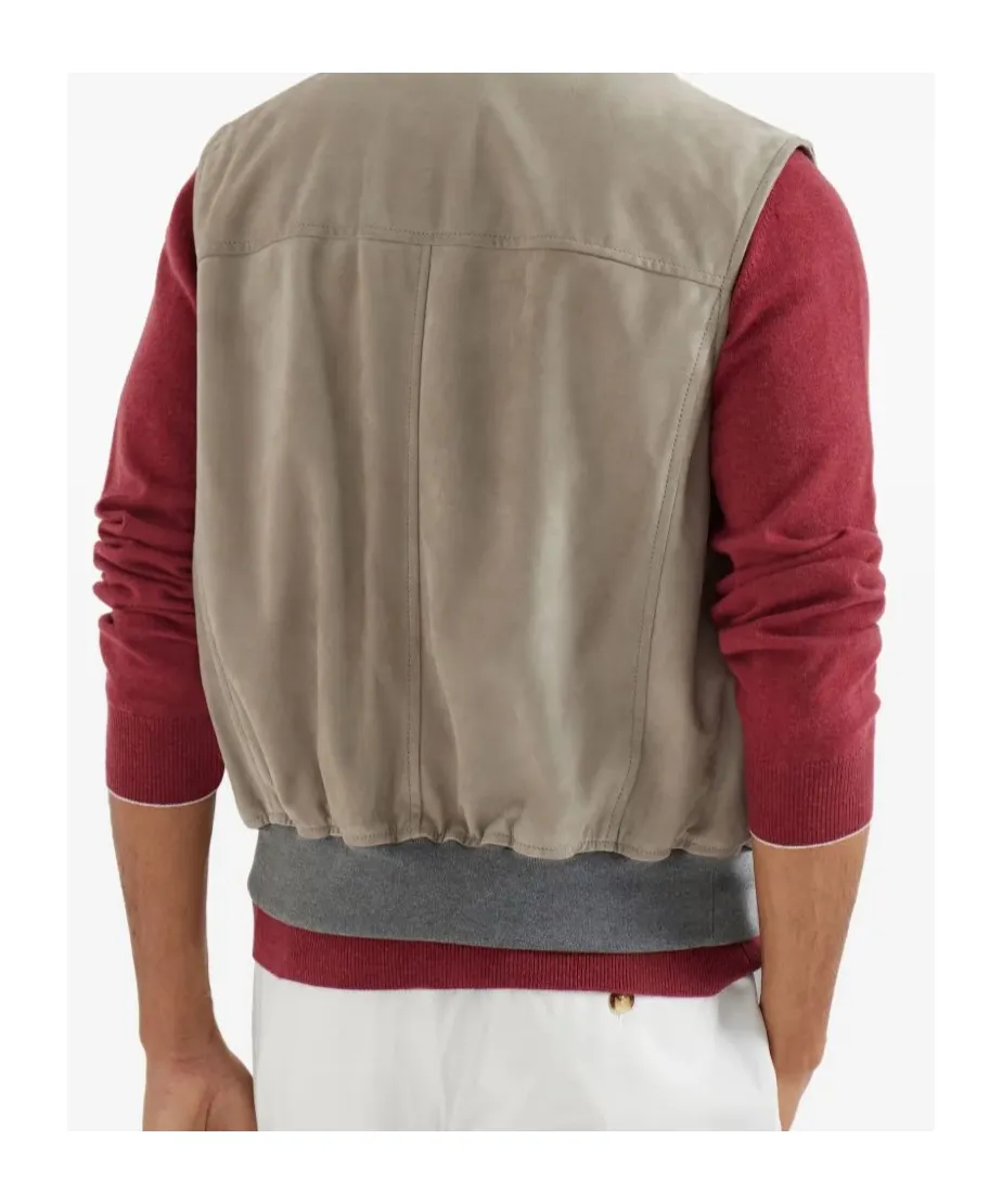 Suede Chest-Pocket Gilet