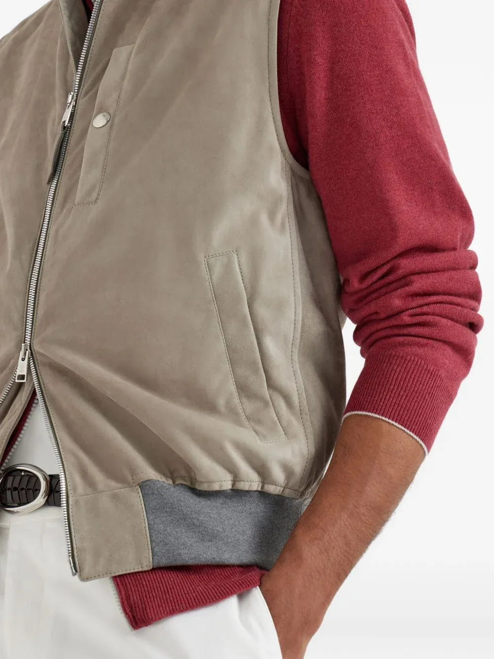 Suede Chest-Pocket Gilet