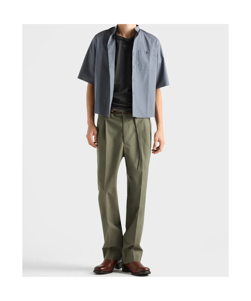 Prada Triangle-Patch Crewneck T-Shirt
