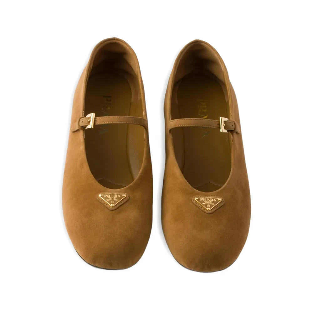 Prada Logo Plaque Ballerina Shoes