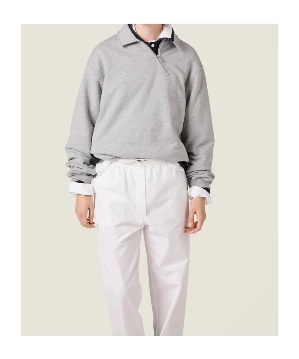 Zippered Cotton Fleece Jacket