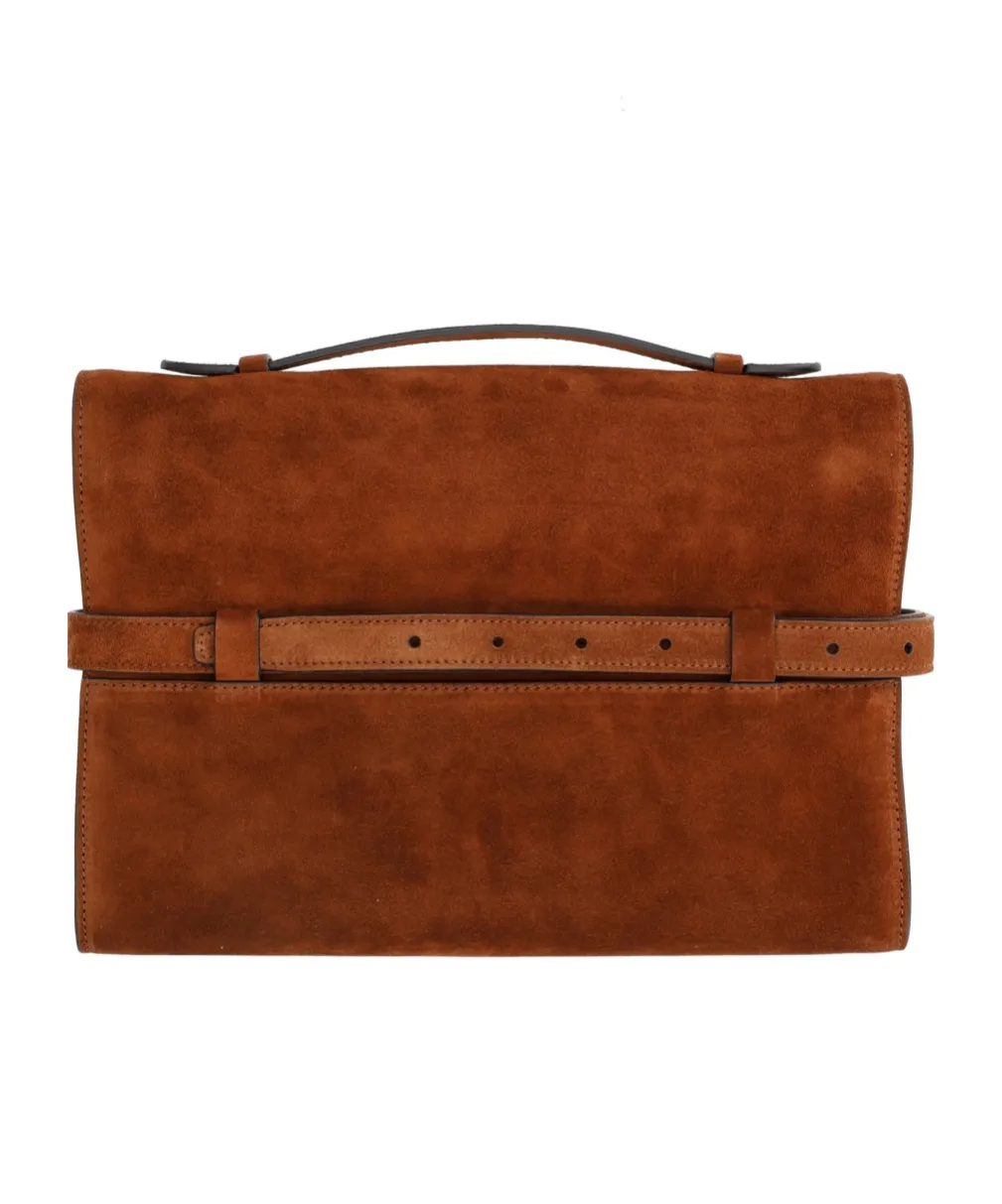 Belted Top Handle Tote Bag