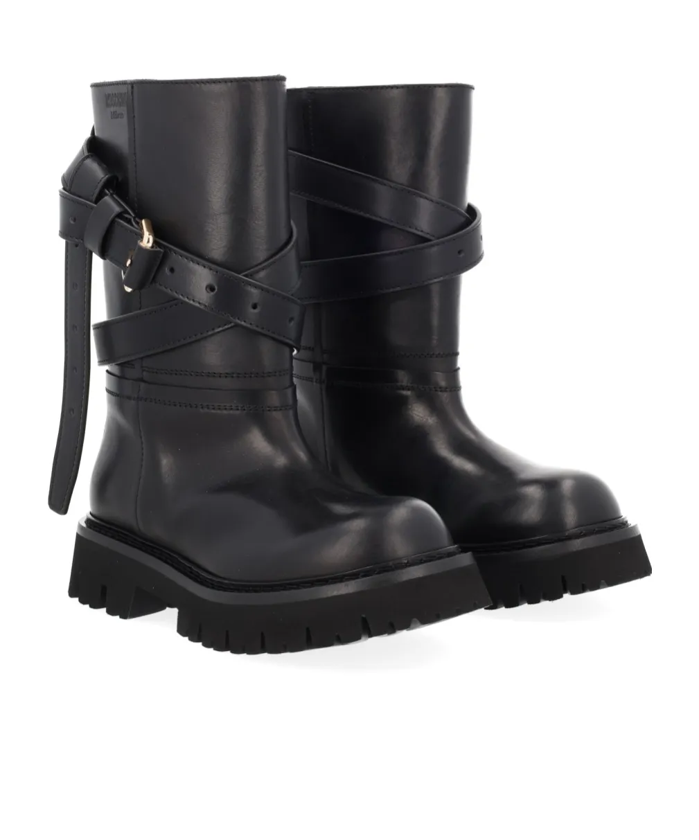Moschino Buckle Ankle Boots
