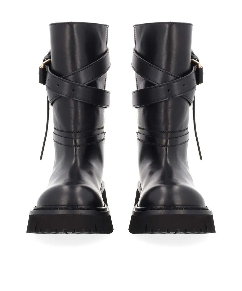 Moschino Buckle Ankle Boots