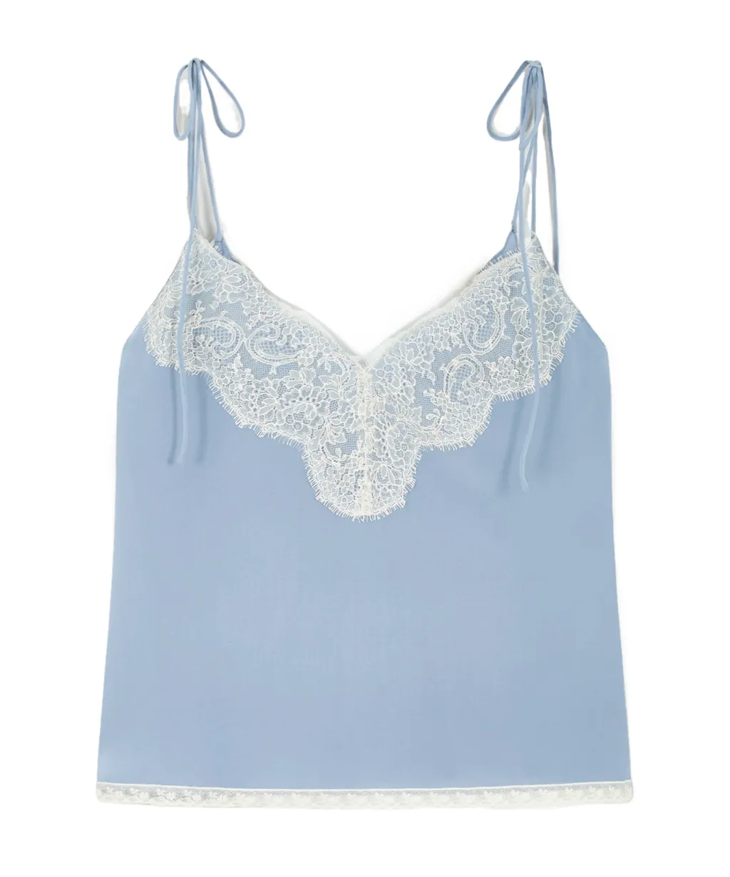 Lace-Trim V-Neck Top