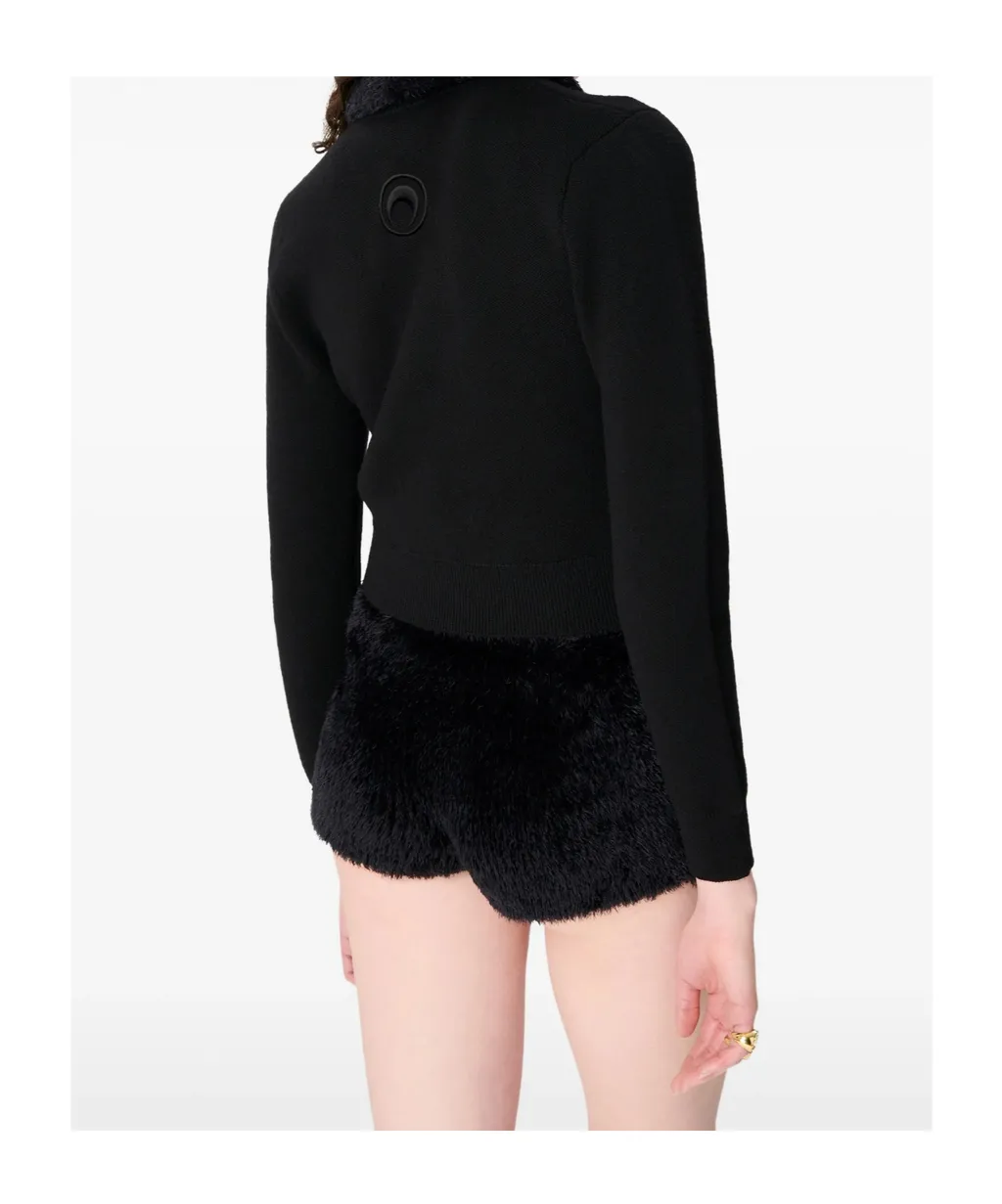 Marine Serre - Women Merino Wool Knit Cropped Cardigan