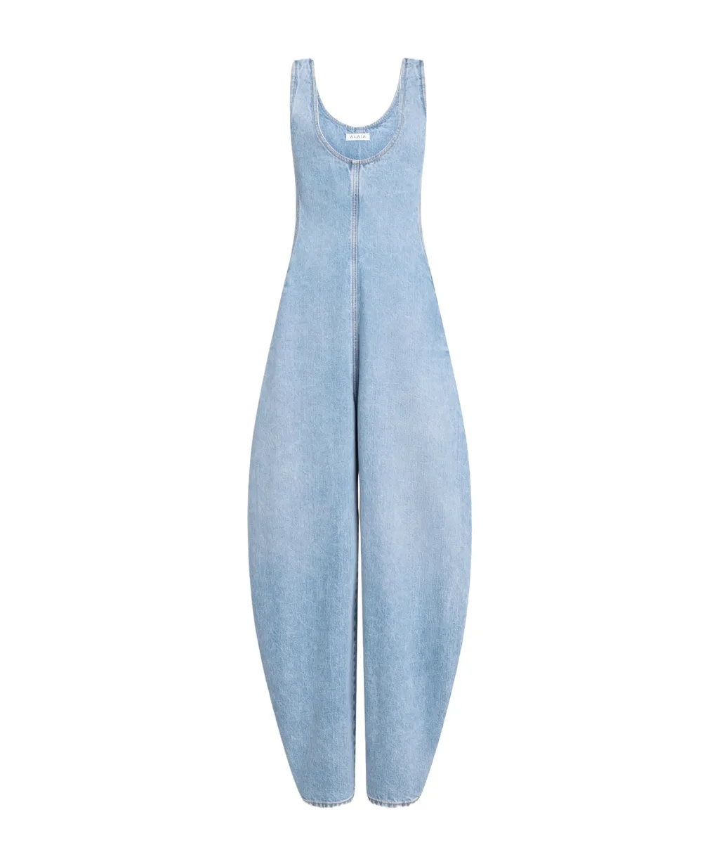 Alaa Round Denim Jumpsuit