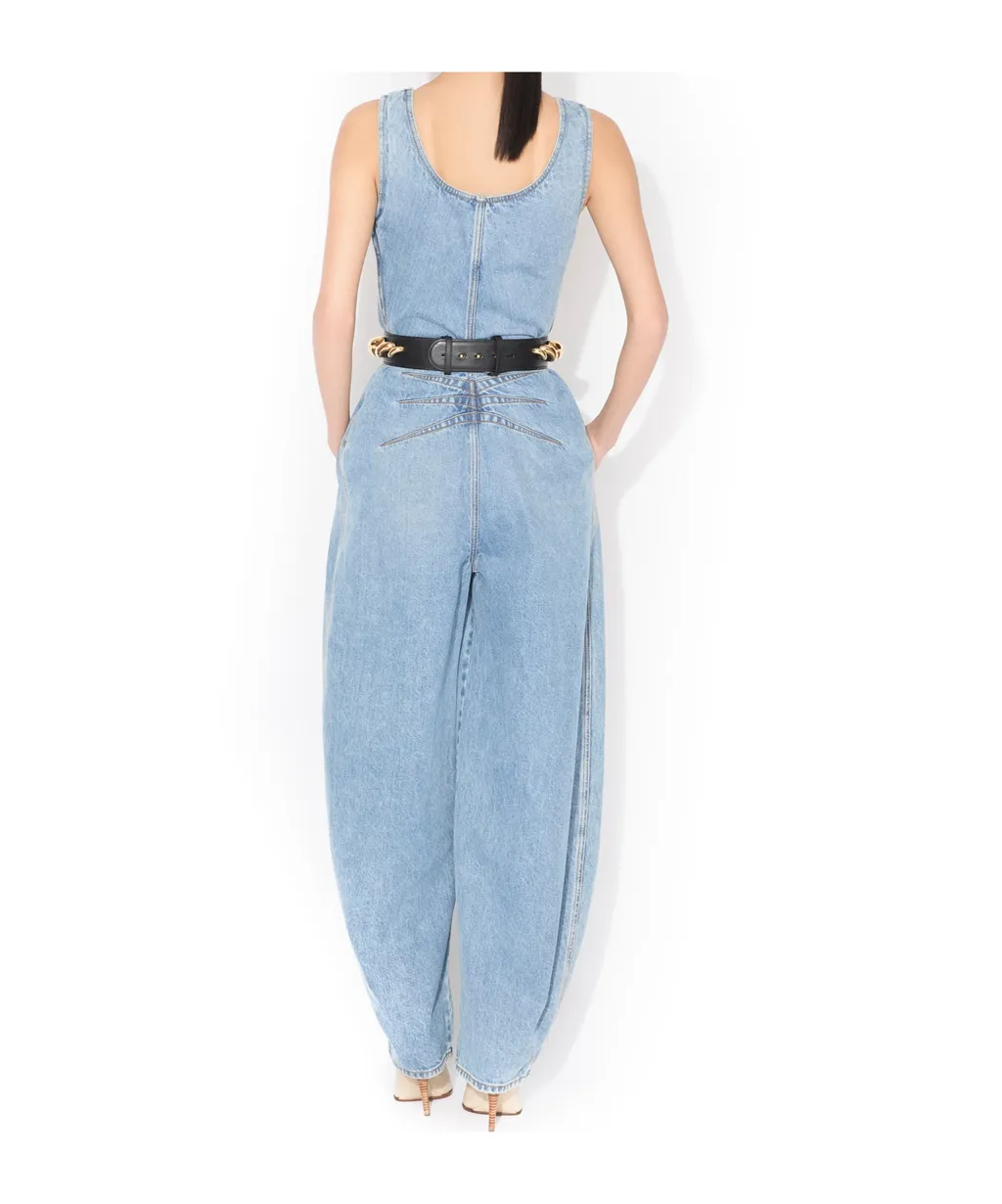 Alaa Round Denim Jumpsuit