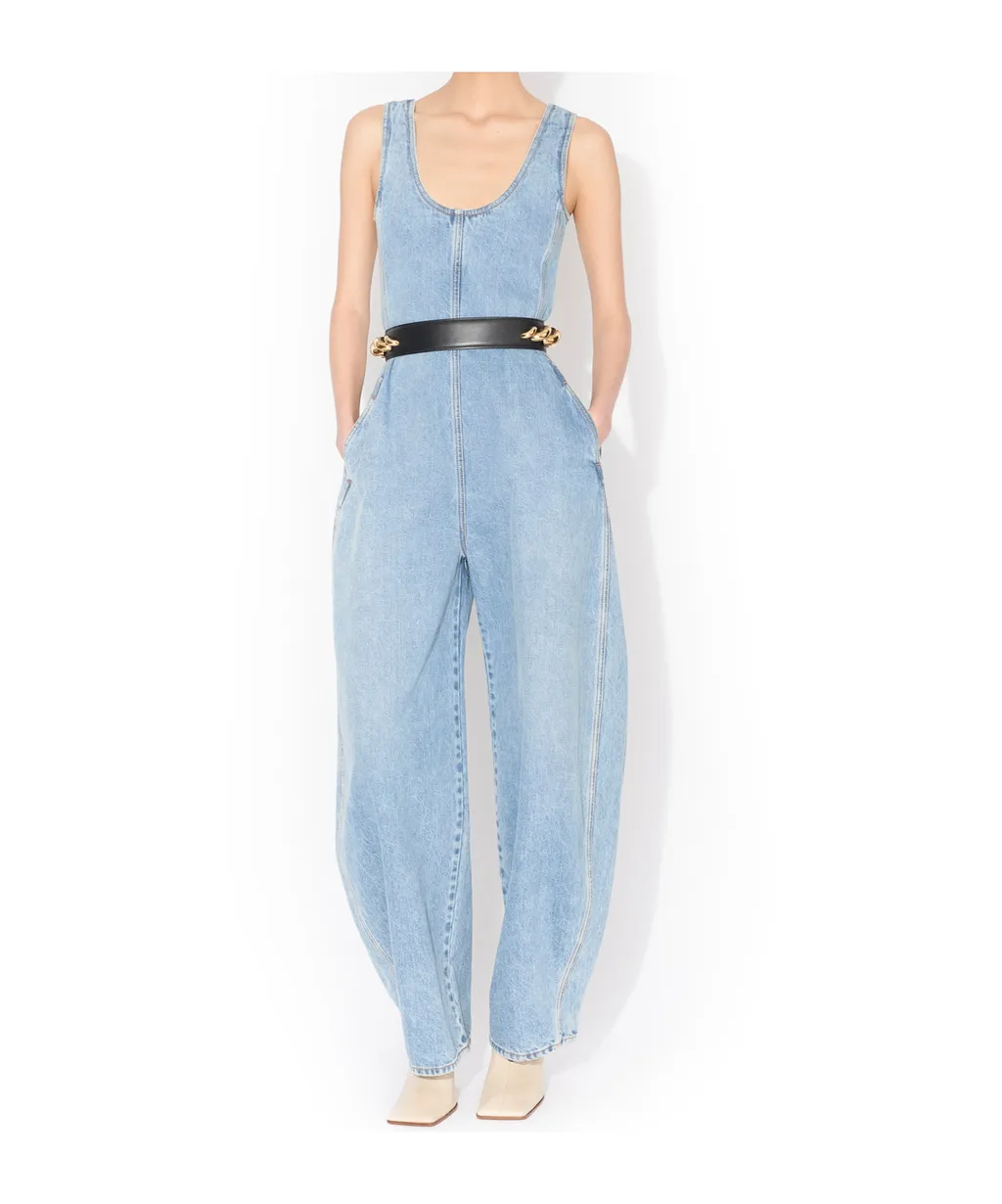 Alaa Round Denim Jumpsuit