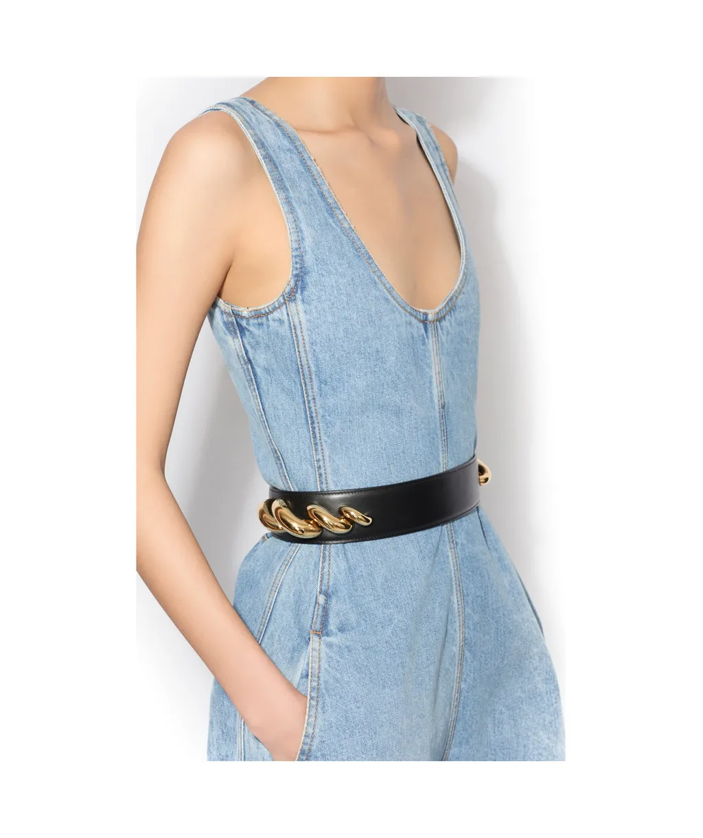 Alaa Round Denim Jumpsuit