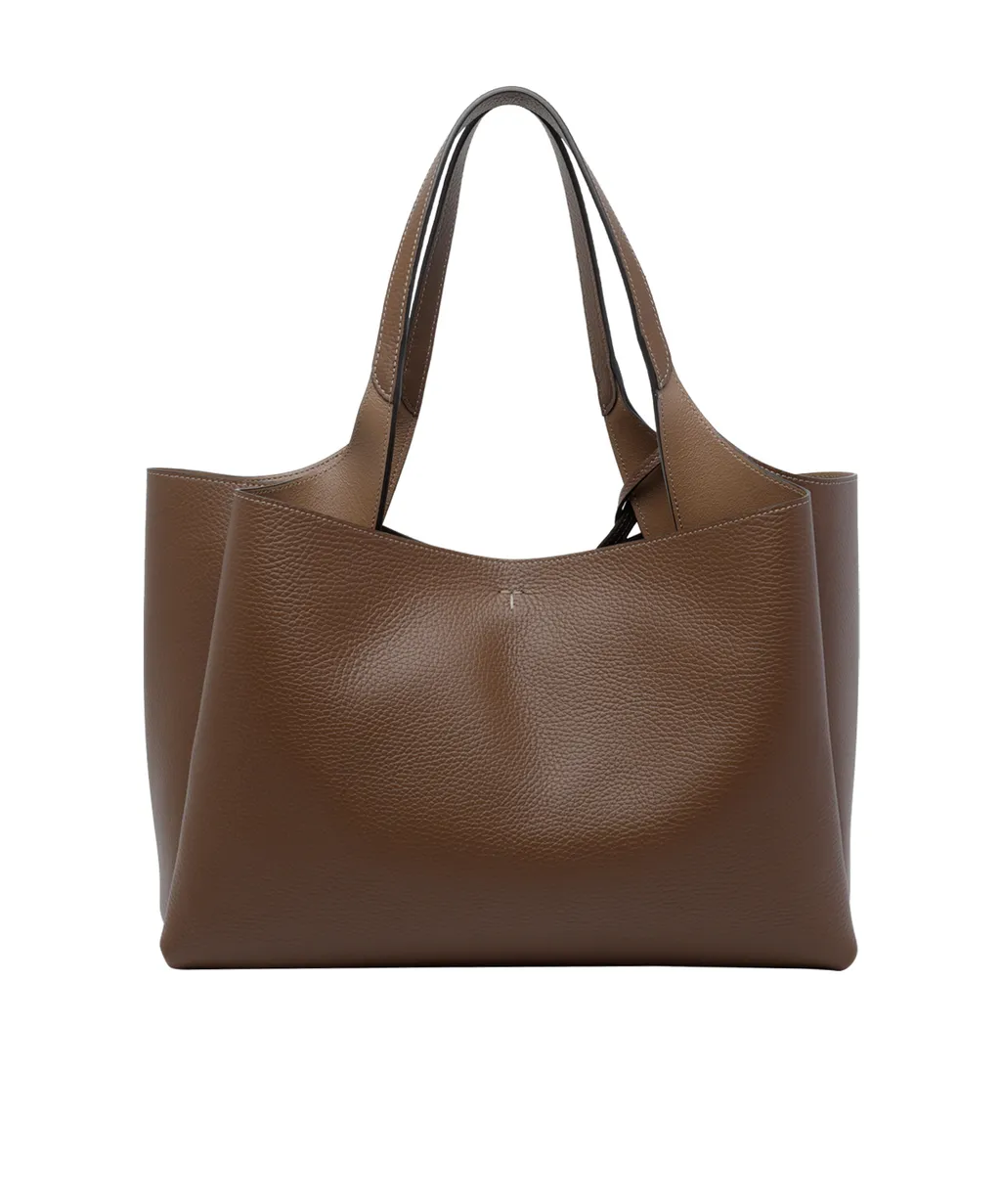 Tod's T Timeless Logo Embossed Medium Tote Bag