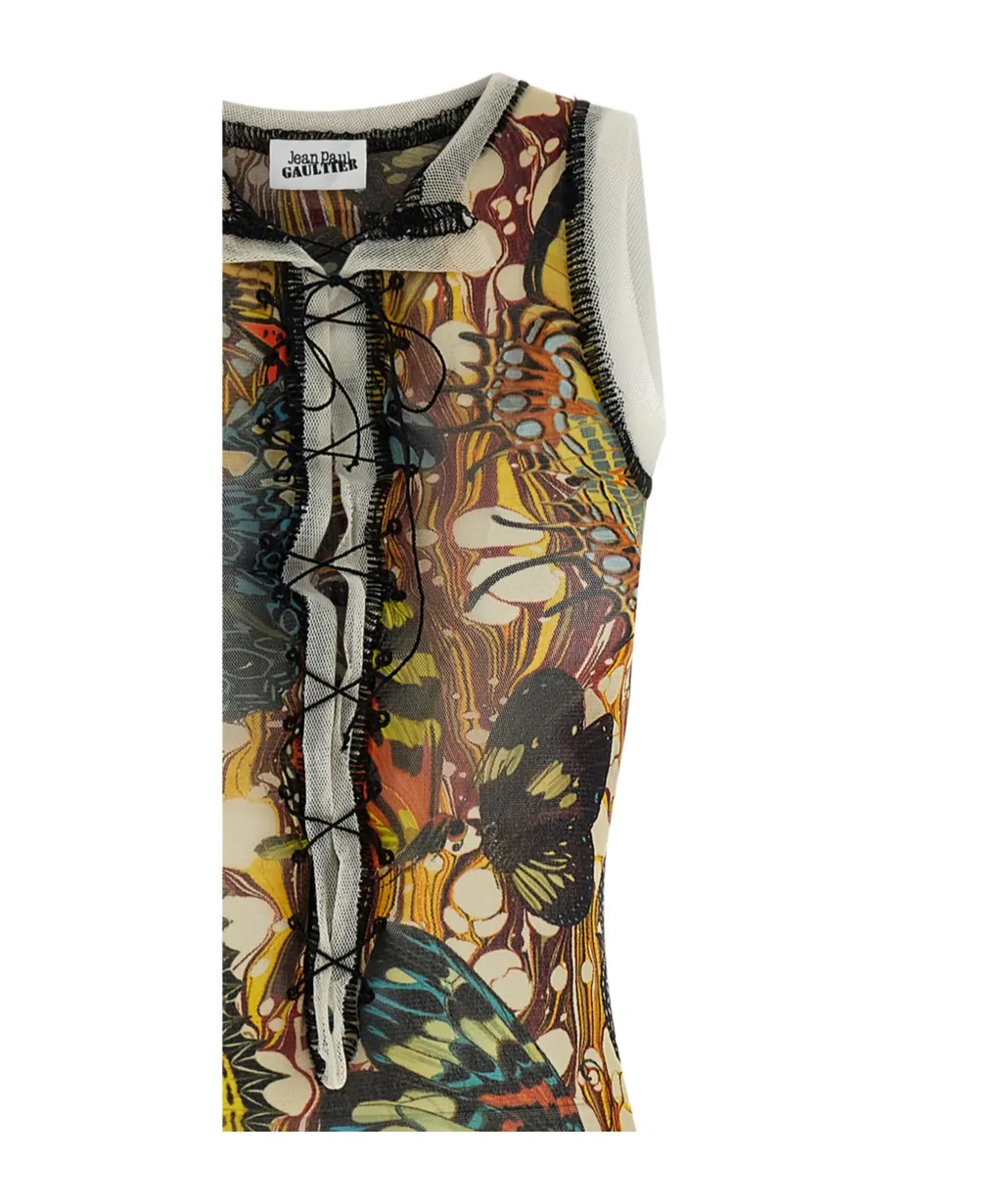 Jean Paul Gaultier Yellow Butterfly Midi Dress