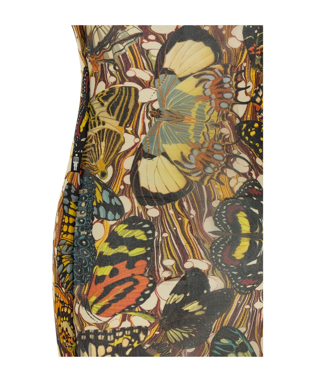 Jean Paul Gaultier Yellow Butterfly Midi Dress